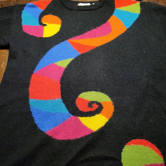 Geometrical vintage 80's long cardigan Dalia brand - Picture 4 of 6